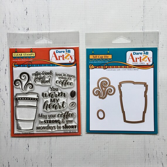 Dare 2B Artzy Perfect Blend Stamp/Die Set, Warm My Heart, card making, papercrafting, scrapbooking, Coffee, Friend, mondays, sentiments