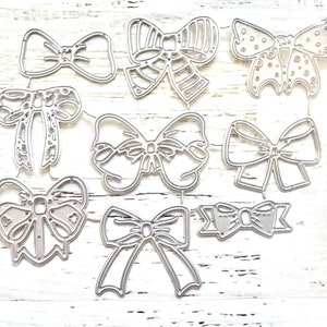 Schleifen, dünne Metallstanzstempel, unbranded, 9 Stück, 5x6,18" (nicht auseinander geschnitten) Kartenherstellung, Scrapbooking, Papierherstellung, Art Journaling, Mixed Media