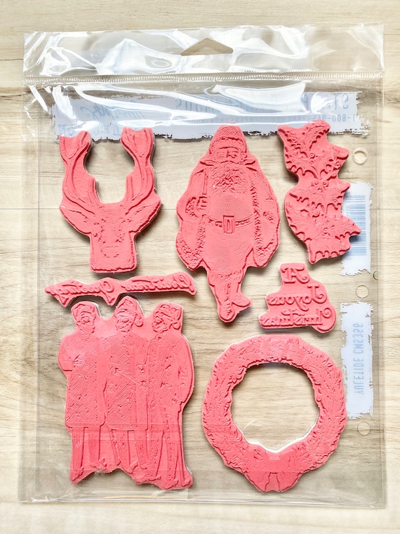 Produktbild von Stampers Anonymous Tim Holtz Haftstempel-Set – Rote Gummistempel Auf Haftschaum, Für Scrapbooking & Kartenbasteln