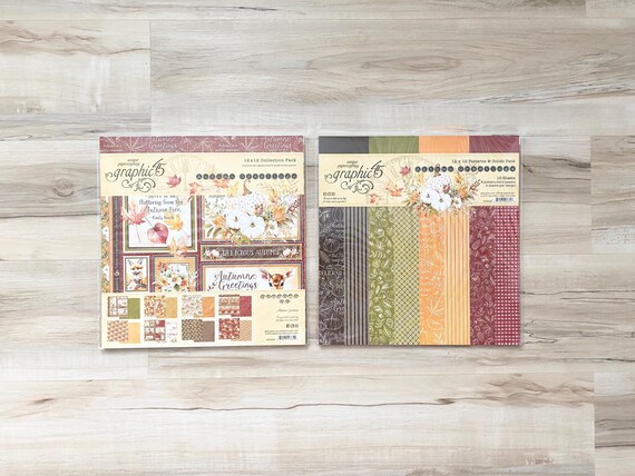 Graphic 45 Autumn Greetings 12x12" Collection Pack or Patterns/Solids, scrapbook, card making, paper crafting, fall, halloween, thanksgiving