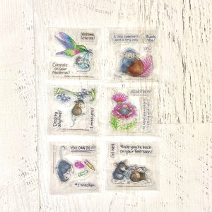 Stampendous clear Stamp sets, House Mouse Everyday Minis, stamping, card making, paper crafting, art journaling, mixed media, get well, love