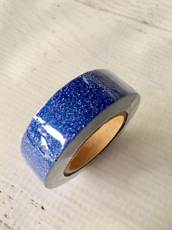Washi Tape, Blue Glitter, by Hobby Art International, HAI, for planners, papercrafting, art journaling, card making, pocket letters