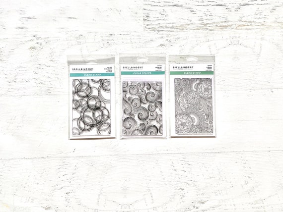 Spellbinders Clear Stamp Sets, Backgrounds, Circle Sketch, Windy Sky, or In Bloom, card making, paper crafting, planner, art journaling