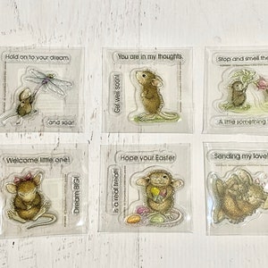 Stampendous clear Stamp sets, House Mouse Springtime Minis, for stamping, card making, paper crafting, art journaling, mixed media, easter