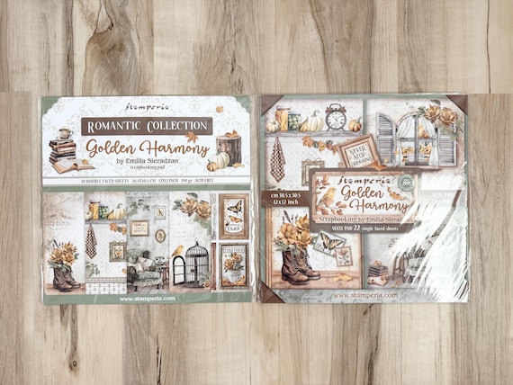 Stamperia Golden Harmony Collection, 12X12", 22 page single-side or 10 page dbl-side, scrapbooking, card making, paper crafting, journaling