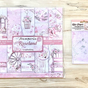 Collection de papiers Stamperia RoseLand, 12 x 12 pouces (10 feuilles double face/paquet) ou papier de riz A6 (8 feuilles/paquet), scrapbooking, cartes, créations en papier