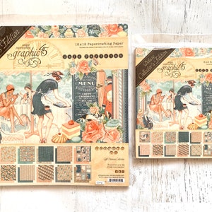Graphique 45 Cafe Parisian Deluxe édition collector 12 x 12 ou 8 x 8 po. 24 feuilles - 2 pièces/12 motifs, scrapbooking, fabrication de cartes, travaux manuels en papier, journal