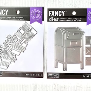 Hero Arts Gestapelte Bücher oder US Mailbox Fancy Dies, Journaling, Kartenherstellung, Scrapbooking, Papierbasteln, Briefpost, Bibliothek, Journaling