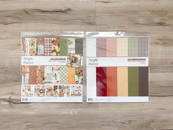Simple Stories Simple Vintage Autumn Breeze Collection Kit or Basics Kit, Scrapbooking, Card making, planners, pocket pages, paper crafting