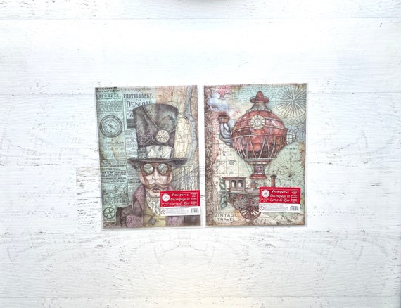 Stamperia Sir Vagabond Travel or Photography for decoupage, A4, 3 sheets/pkg, scrapbook, card making, paper crafting, mixed media, steampunk