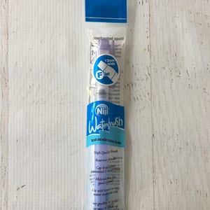 Niji 12 mm フラットウォーターブラシ、Yasutomo、簡単に充填できるバレル、漏れ防止キャップ、計量流量、柔らかい毛、ポータブル、リザーバーハンドル、水彩画