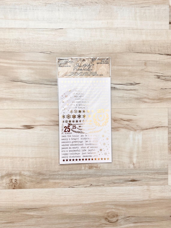 Tim Holtz Idea-ology Remnant Rubs, Gilded Christmastime, Transfer photos, paper crafting, mixed media, journaling, card making, ornaments