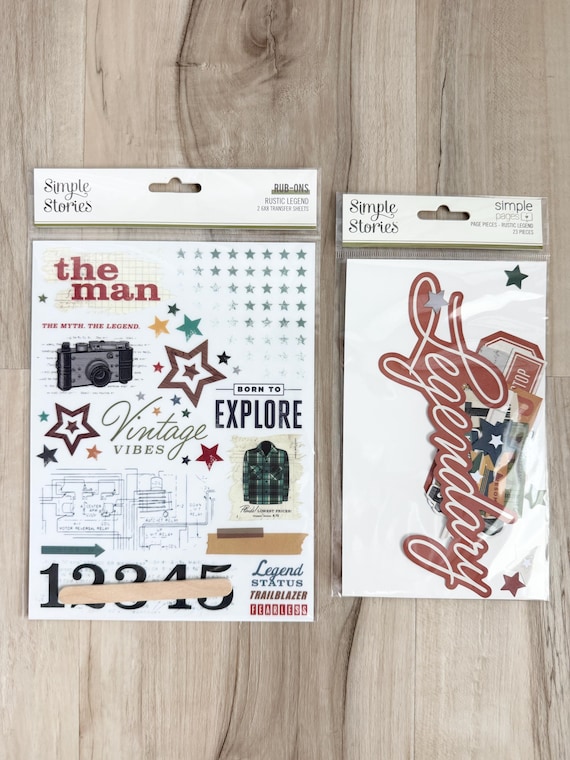 Simple Stories Rustic Legend Rub-ons or Page Pieces, scrapbooking, mixed media, journaling, cards