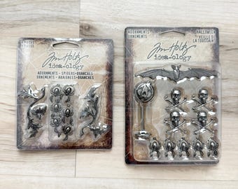ティム・ホルツ、イデオロギー、装飾品「蜘蛛＋枝」またはハロウィーン、金属装飾、スクラップブック、改造アート・アサンブラージュ、ミックスメディア、ジャーナル
