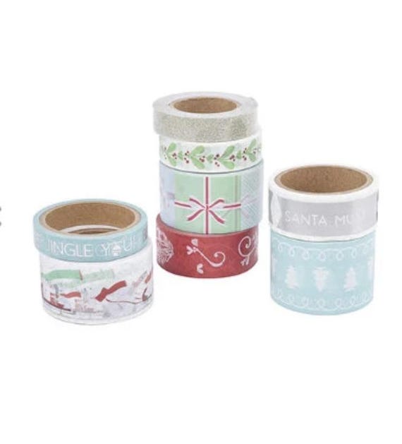 Martha Stewart Holiday Washi Tape-Set of 8 rolls, presents and polar bears, A5 planners, planning, paper crafting, card making, journaling