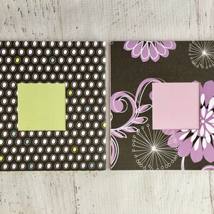 Cardstock Minialbum, Klammerbindung, 2er Set, Scrapbook Minialbum, 10 Seiten, 14cm quadratisch, Baby, Fotoalbum, Art Journal, Paper Crafting