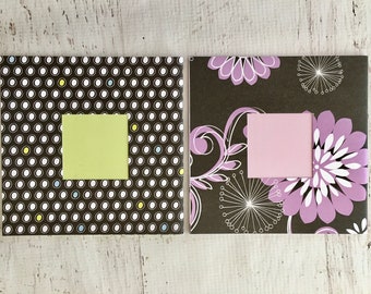 Cardstock mini album, Staple bound, set of 2, scrapbook mini album, 10 pages, 5.5" square, baby, photo album, art journal, paper crafting