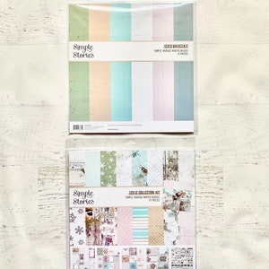 Colección Simple Stories Simple Vintage Winter Woods o kit básico, Scrapbooking, Cardmaking, Art Journaling, planificadores, páginas de bolsillo/cartas