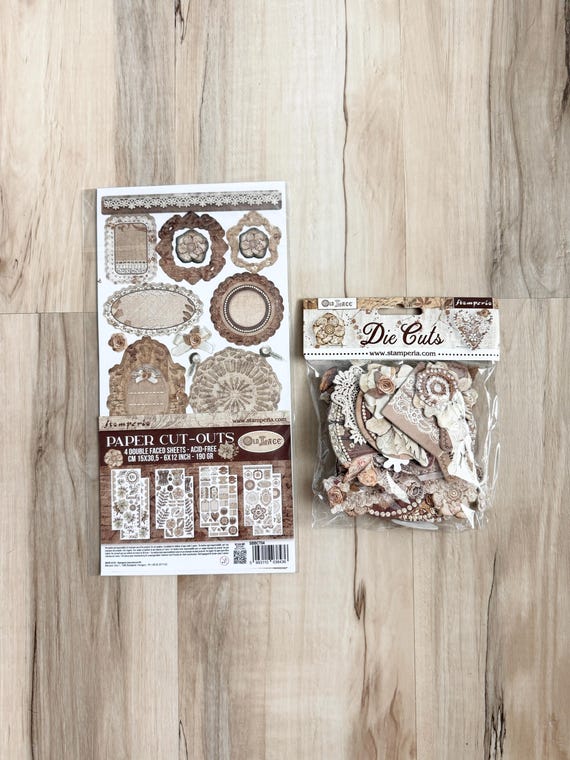 Stamperia Old Lace Die Cuts or Paper Cut-Outs, vintage style, scrapbooking, card making, paper crafting, art/junk journaling, mixed media