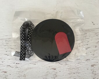 Álbum de cartón prensado, circular, blanco y negro, mini álbum de recortes, 10 páginas, 10 cm de diámetro, para bebés, álbum de fotos, diario artístico, manualidades en papel