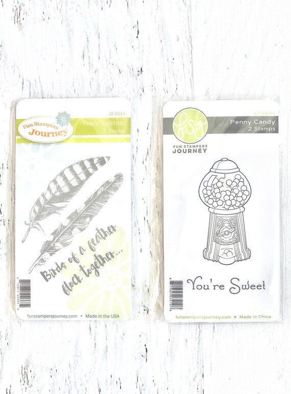 Spellbinders Stamp Set, Flock Together or Penny Candy, scrapbooking, card making, paper crafting, mixed media, art journaling, mixed media