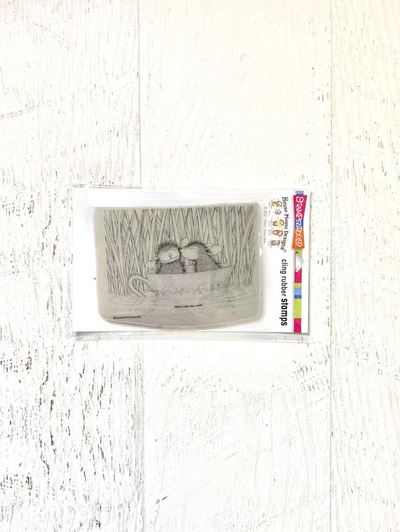 Stampendous House Mouse Cling Stamp, Teacup Kiss, Ellen Jareckie, stamping, card making, scrapbooking, paper crafting, tea, Valentine, love