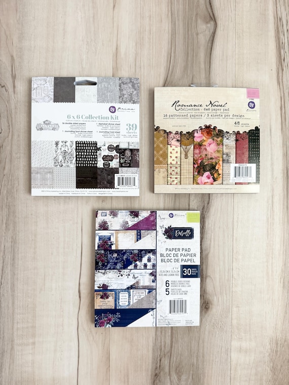 Prima Salvage District, Romance Novel or Darcelle Collection 6x6 Paper Pads, cards, paper crafting