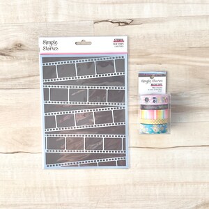 Tiras de película de colores verdaderos de Simple Stories, esténcil o cinta washi, scrapbooking, manualidades con papel, fabricación de tarjetas, diario artístico, cámara, pincel