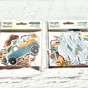 Simple Stories Simple Vintage Country Harvest Bits & Pieces (63 pc) or Harvest Bits (48 pc), planner, scrapbook, card making, paper crafting