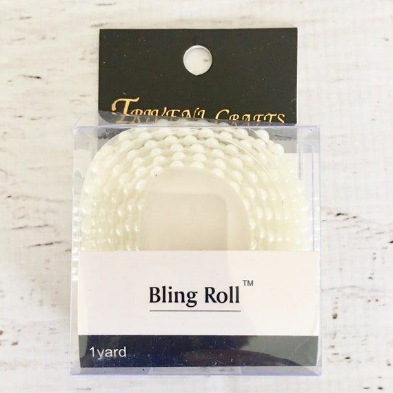 Bling Pearl Roll: 4mm Faux Pearls, 1 Yard, Craft Embellishments, Ribbon, card making, sewing, altered art, scrapbooking, art journaling