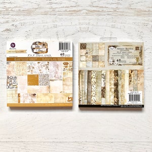 Prima Life Time or Nature Garden Collection 6x6 Paper Pad, 48 single-sided sheets, 16 designs, 3 sheets each, card making, paper crafting