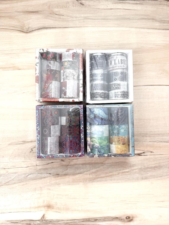 Vintage Landscape Label PET Tape Sets, 8 rolls- various widths, 118" rolls/roll, multiple styles, paper crafting, card making, junk journal