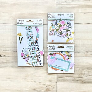 Simple Stories Fresh Air Journal Bits (27 piezas) o Bits & Pcs (60 piezas) o Page Pcs (18 piezas), creación de tarjetas, elaboración de papel, diario artístico,