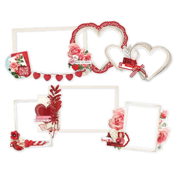 Simple Stories Simple Vintage My Valentine Layered Chipboard Frames, planners, scrapbook, cards, stamping, art journaling, altered art