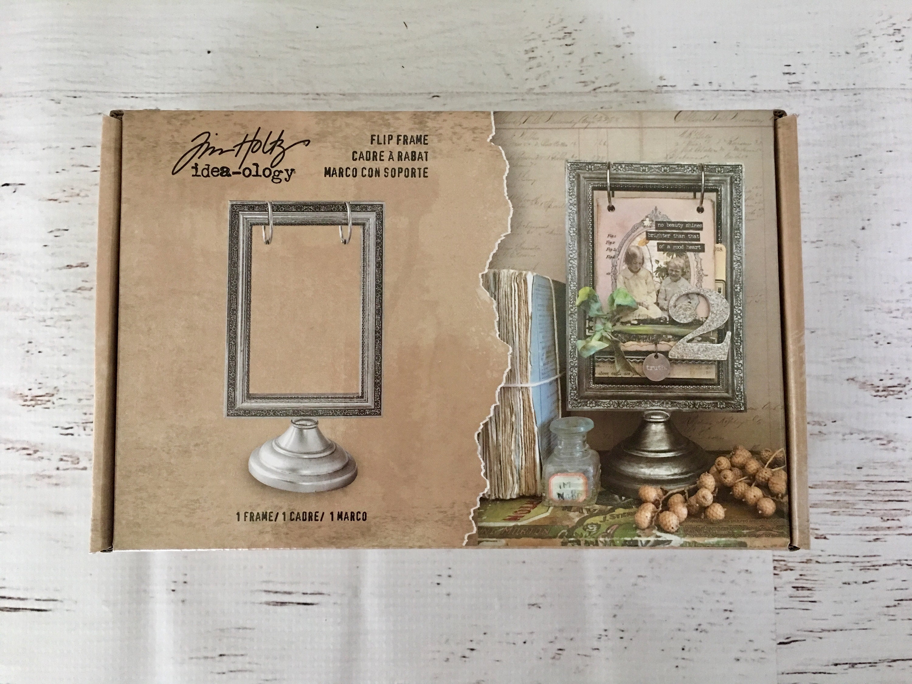 Tim Holtz Ideology Flip Frame silver Metallic frame on stand Etsy