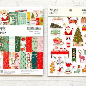 Simple Stories Mix & A-Mingle 15x20cm Papierblock (24 doppelseitige Seiten) oder Stickerbuch, Weihnachten, Scrapbook, Papierherstellung, Kartenherstellung, Urlaub