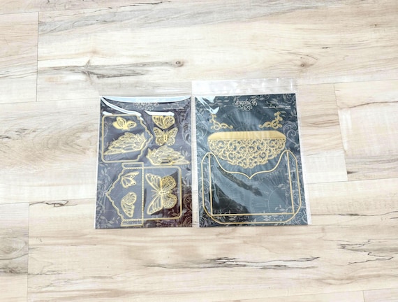 Graphic 45 Dies, Tag Pocket & Butterfly or Ornate Gatefold Envelope and Pocket coordinates w/ Square and Rectangular Tags
