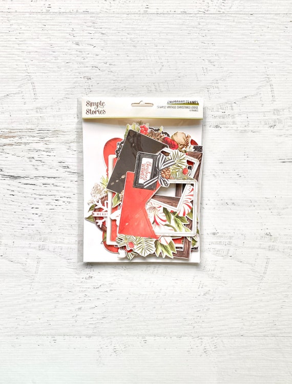 Simple Stories Simple Vintage Christmas Lodge Chipboard Frames, planners, scrapbooking, card making, stamping, art journaling, Christmas