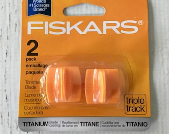 Fiskars 2 pack Trimmer Blade, cutting, scrapbooking, works with Fiskars portable paper trimmers, card making, photo trimming, art journaling