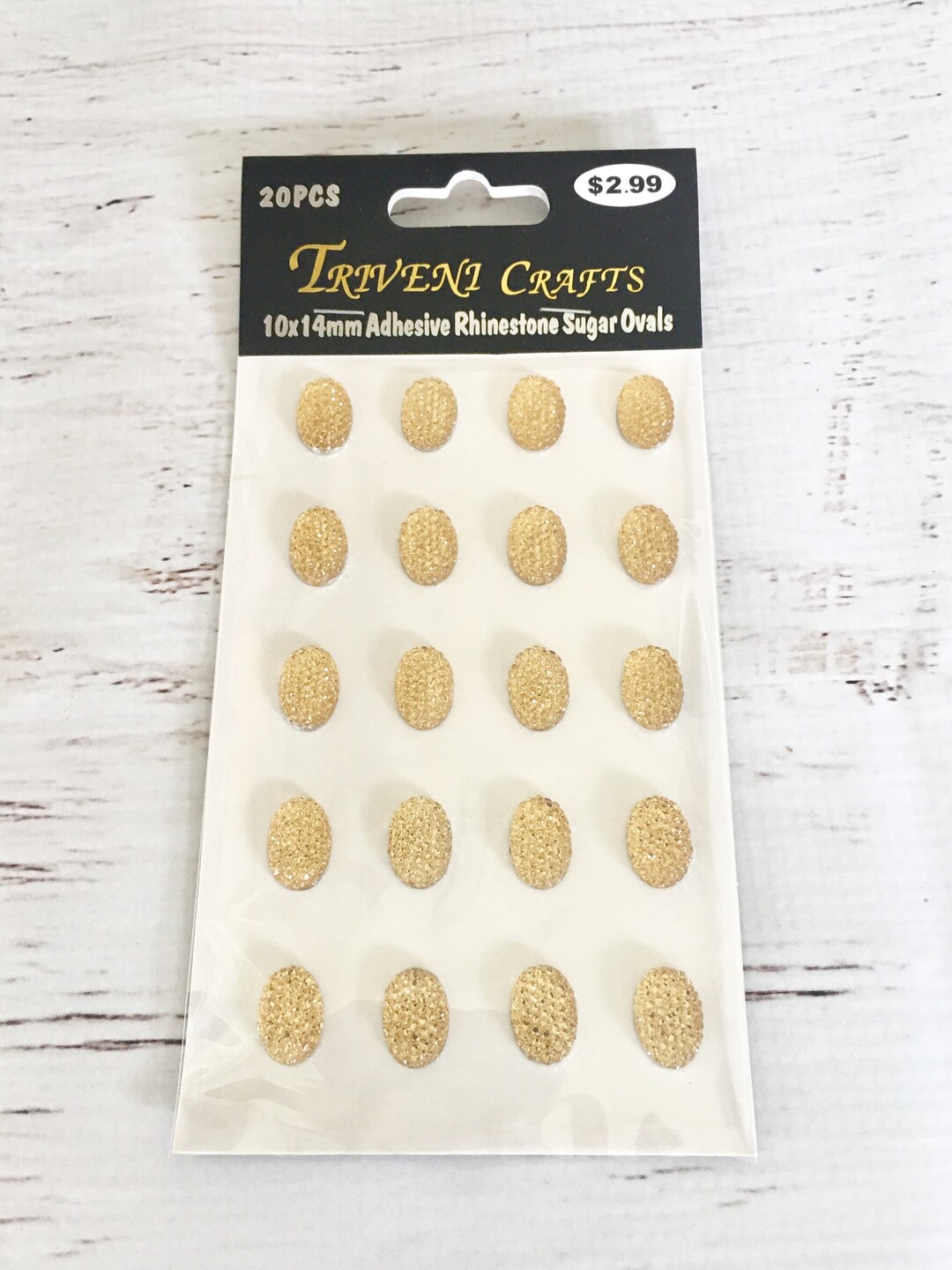 Triveni Crafts 10X14 Mm Adhesive Rhinestone Sugar Ovals, for