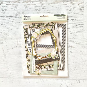 Marcos de cartón en capas Simple Stories Happily Ever After, planificadores, álbumes de recortes, tarjetas, estampación, diario artístico, arte alterado