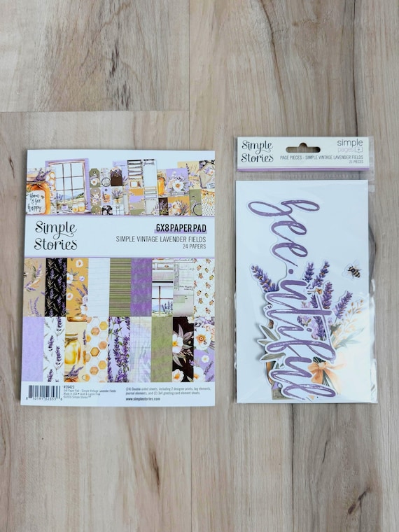 Simple Stories Simple Vintage Lavender Fields 6X8" Paper Pad or Page Pieces, paper crafting, cards