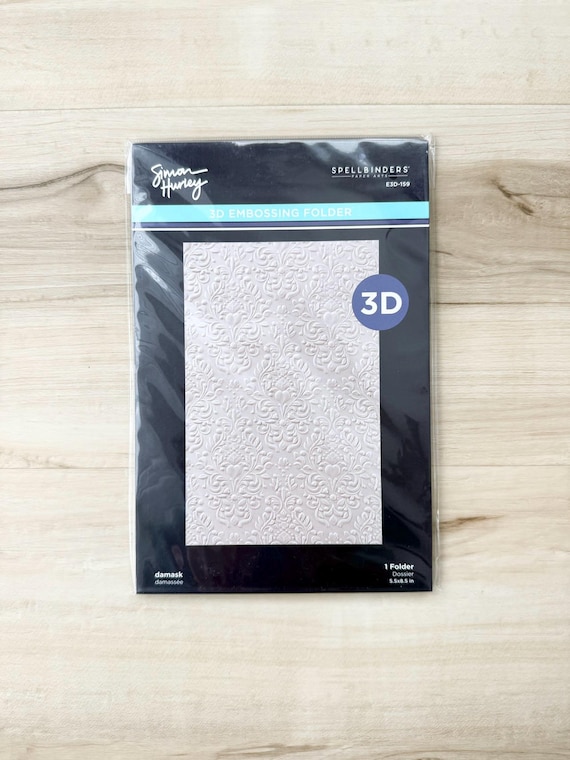 Simon Hurley Spellbinders 3D Embossing Folder, Damask, card making, art journal, paper crafting, media, altered art assemblage, invitations