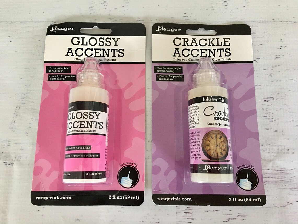 Ranger Glossy Accents or Crackle Accents 2 Oz. Dimensional Etsy