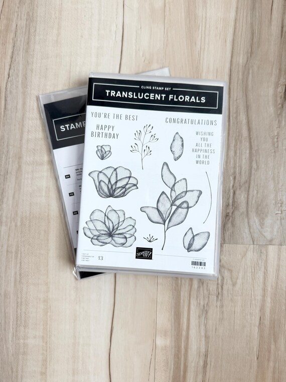 Stampin' Up Translucent Flowers, Stamp & Die Set, open box, cling mount, snow globe, paper crafting, card making, scrapbooking, journaling