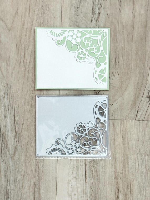 Unbranded Corner Gear/Heart thin metal die, 3.625x3", card making, scrapbook, paper crafting, junk journaling