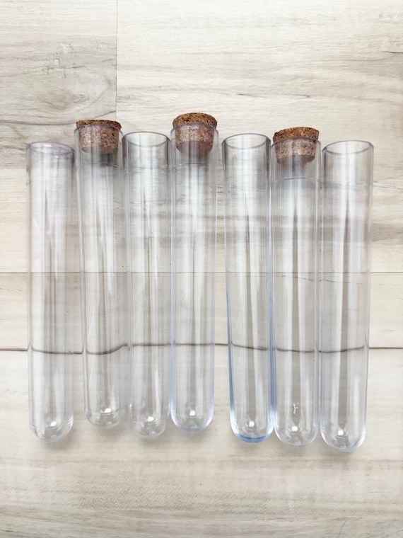 Clear Plastic Test Tubes with Corks: Science Party Favors, Craft Supplies