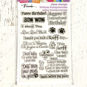 Stampendous clear Dog Sayings stempelset, Fran Seiford, voor stempelen, kaarten maken, papier knutselen, art journaling, mixed media, vriend, liefde