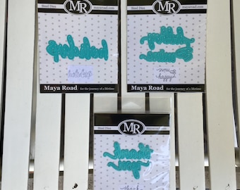Maya Road holidays Script, Fanciful Be Happy-Mine, or thank you steel die for scrapbooking, cardmaking, papercrafting, planners, art journal