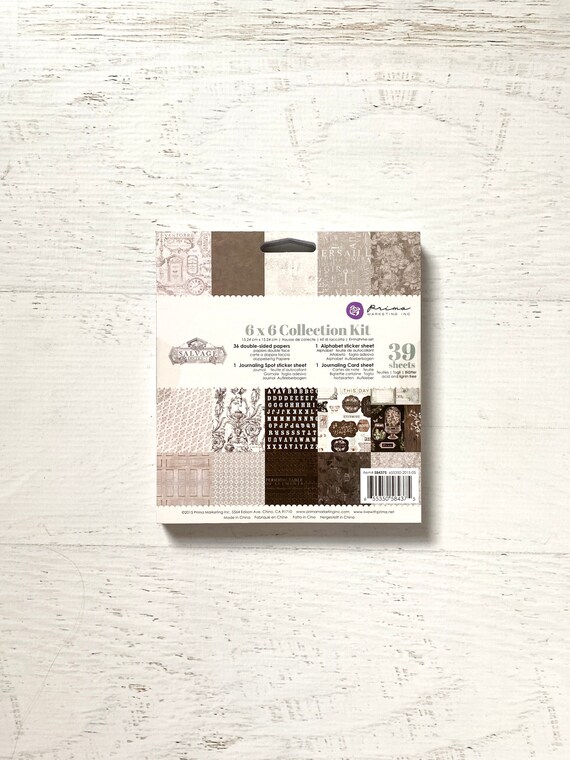 Prima Life Time or Nature Garden Collection 6x6 Paper Pad, 48 single-sided sheets, 16 designs, 3 sheets each, card making, paper crafting